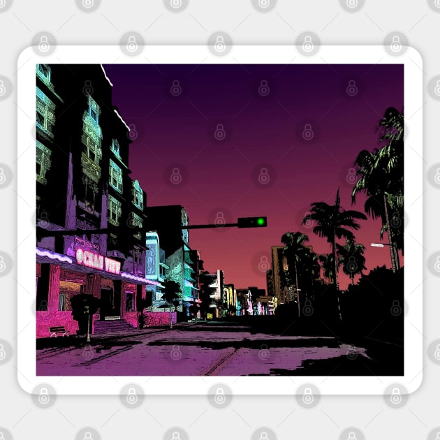 Ocean View Hotel @ Gta Vice City - Sunset Sticker by MgT510